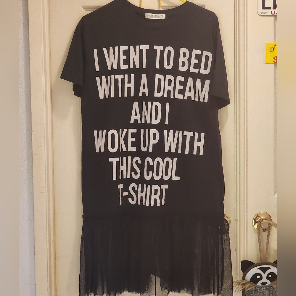 Black printed dress
